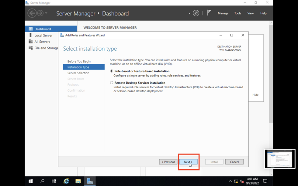 DNS Installation step