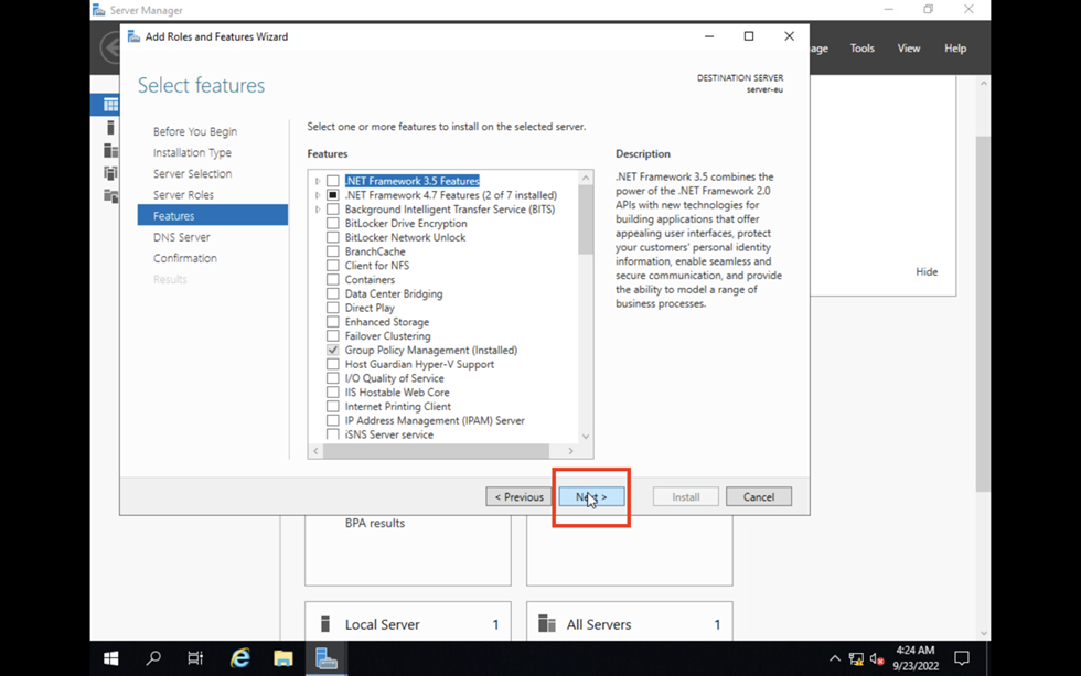 DNS Installation step