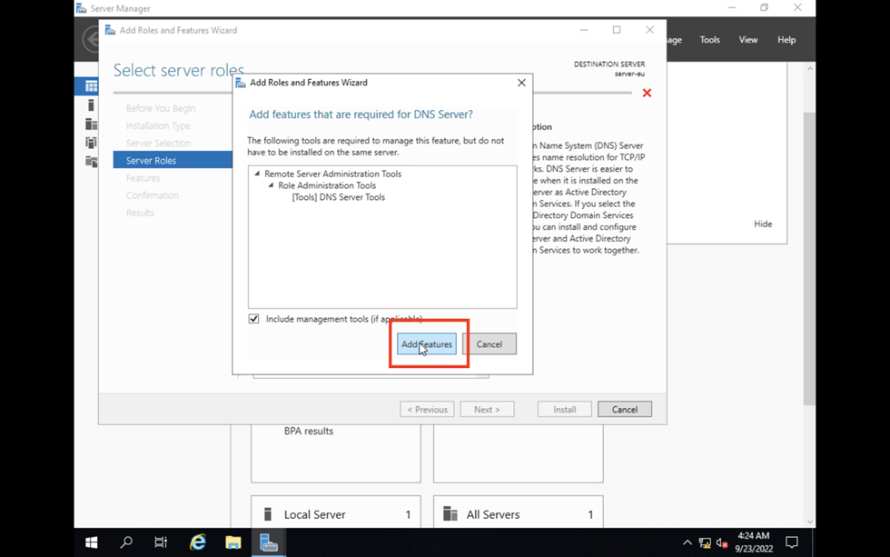 DNS Installation step