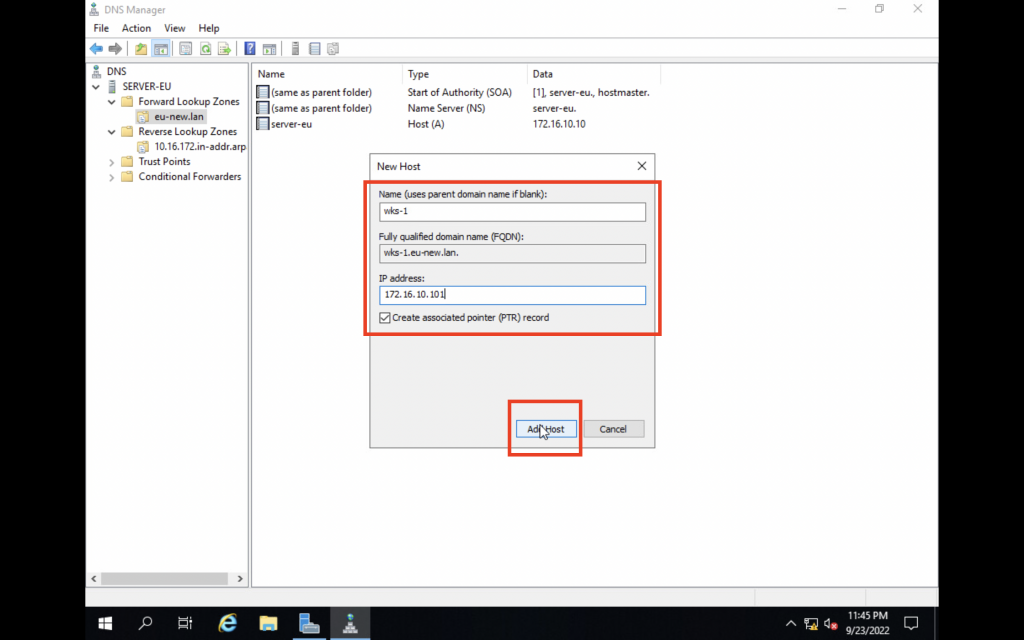 DNS Installation step